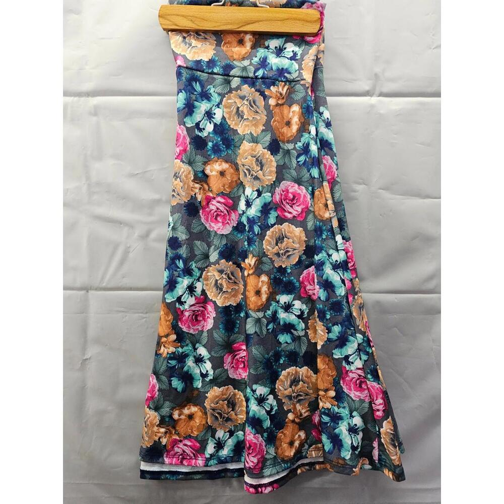 LuLaRoe Azure Skirt 2XL Floral A Line Stretch Comfort Waist Multicolor